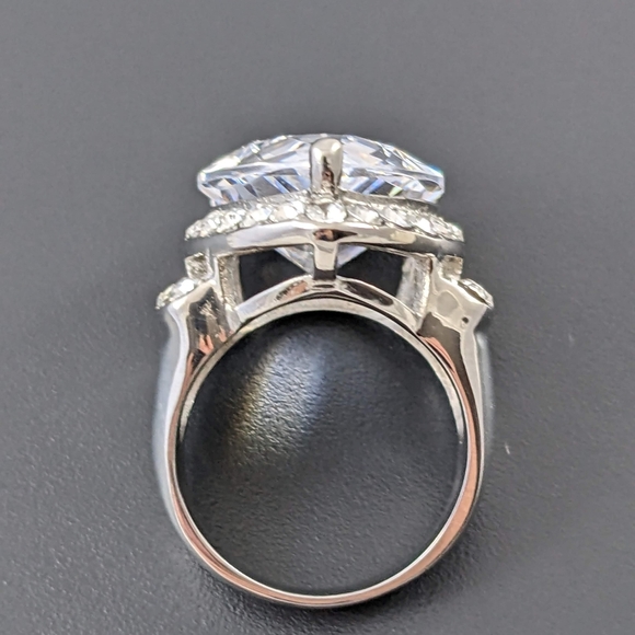 Huge Pear shaped CZ Stainless Steel Ring - Picture 9 of 11
